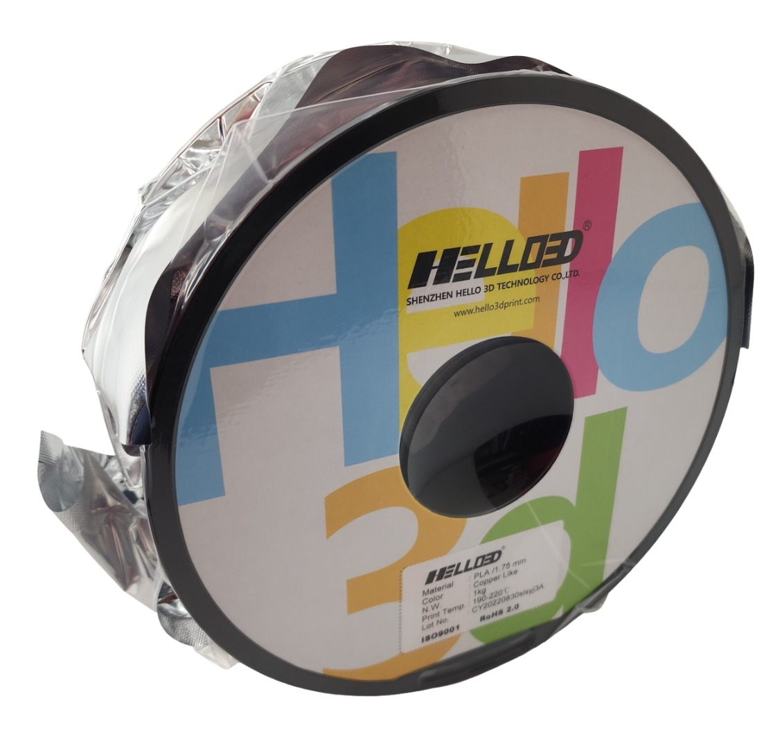 Hello3D Metal-Like PLA Filament Copper 1Kg