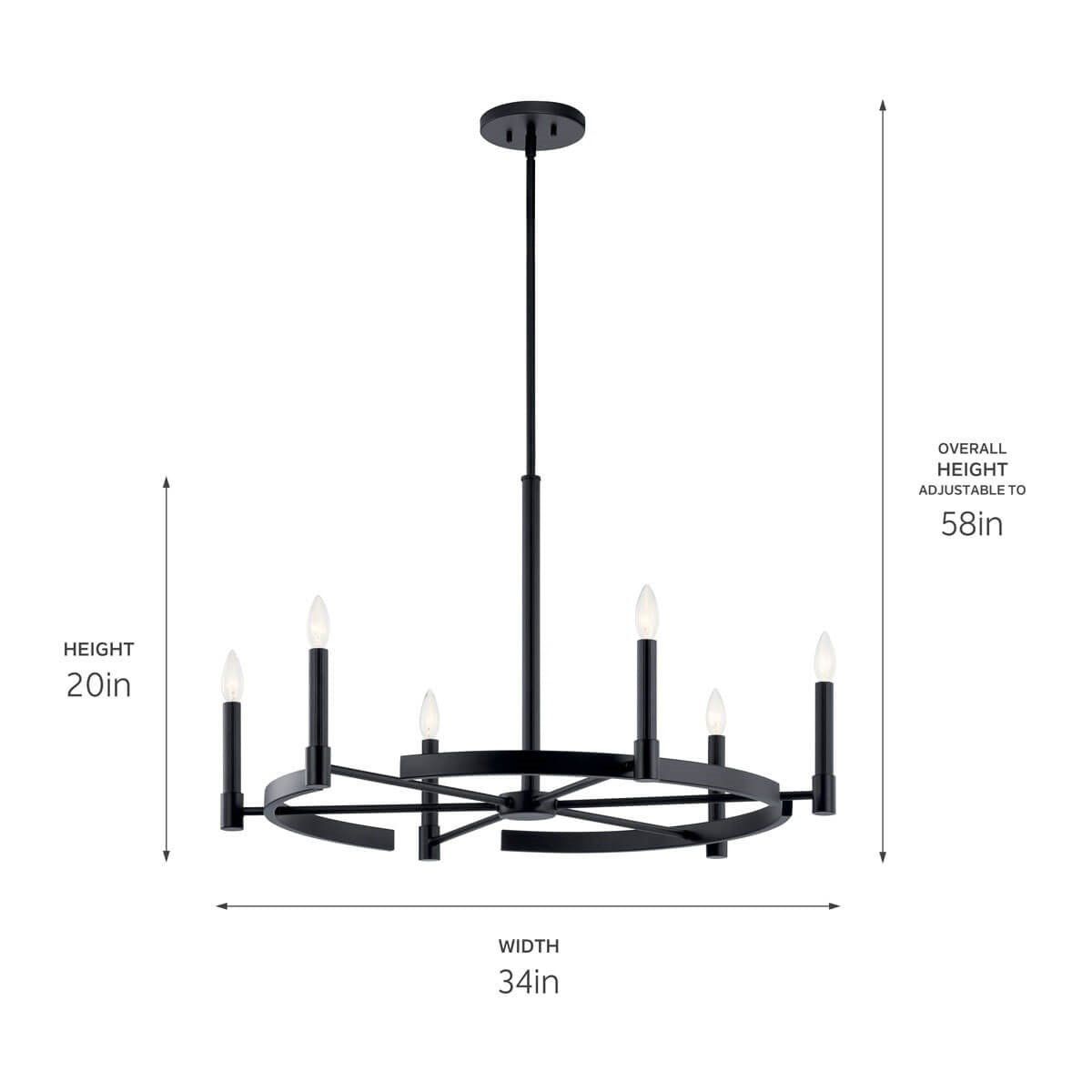 Kichler - 52427BK - Six Light Chandelier - Tolani - Black