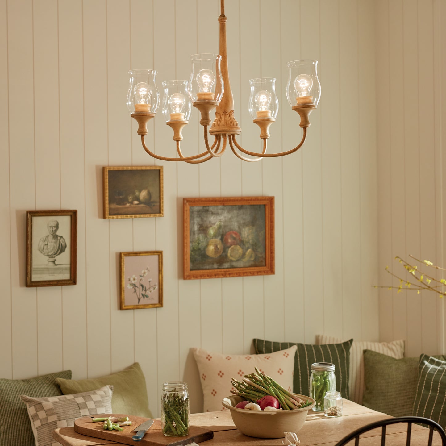 Kichler - 52468WMP - Five Light Chandelier - Melis - Warm Maple Wood