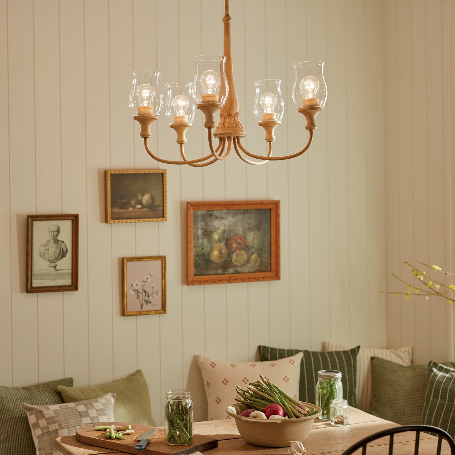 Kichler - 52468WMP - Five Light Chandelier - Melis - Warm Maple Wood