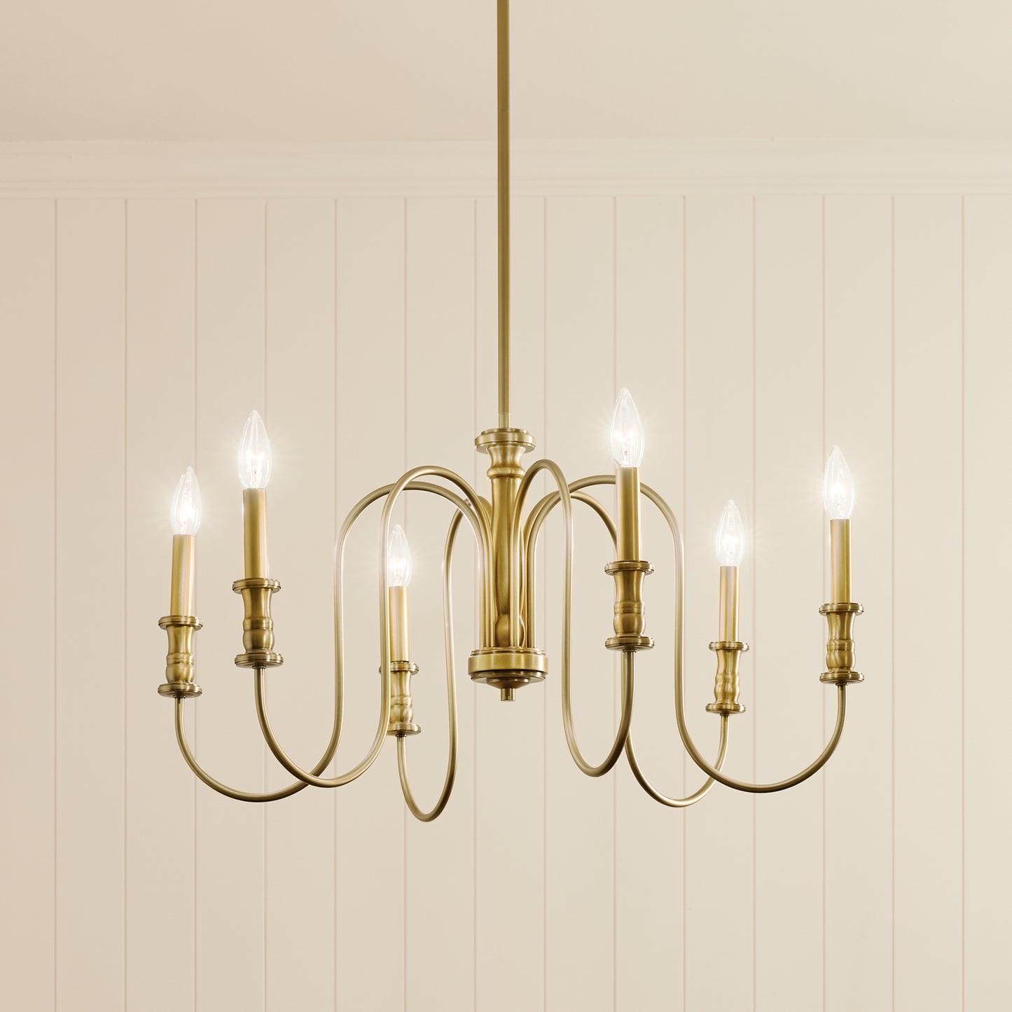 Kichler - 52470NBR - Six Light Chandelier - Karthe - Natural Brass
