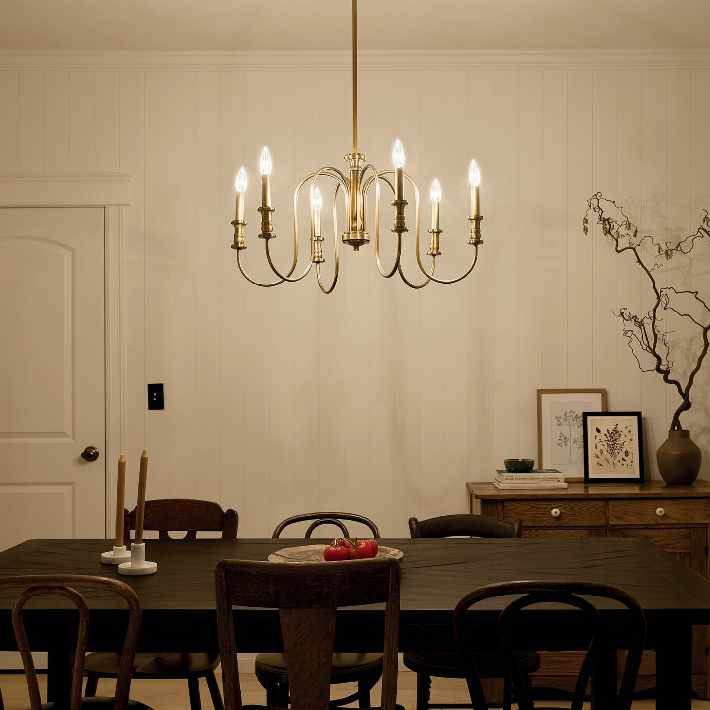 Kichler - 52470NBR - Six Light Chandelier - Karthe - Natural Brass