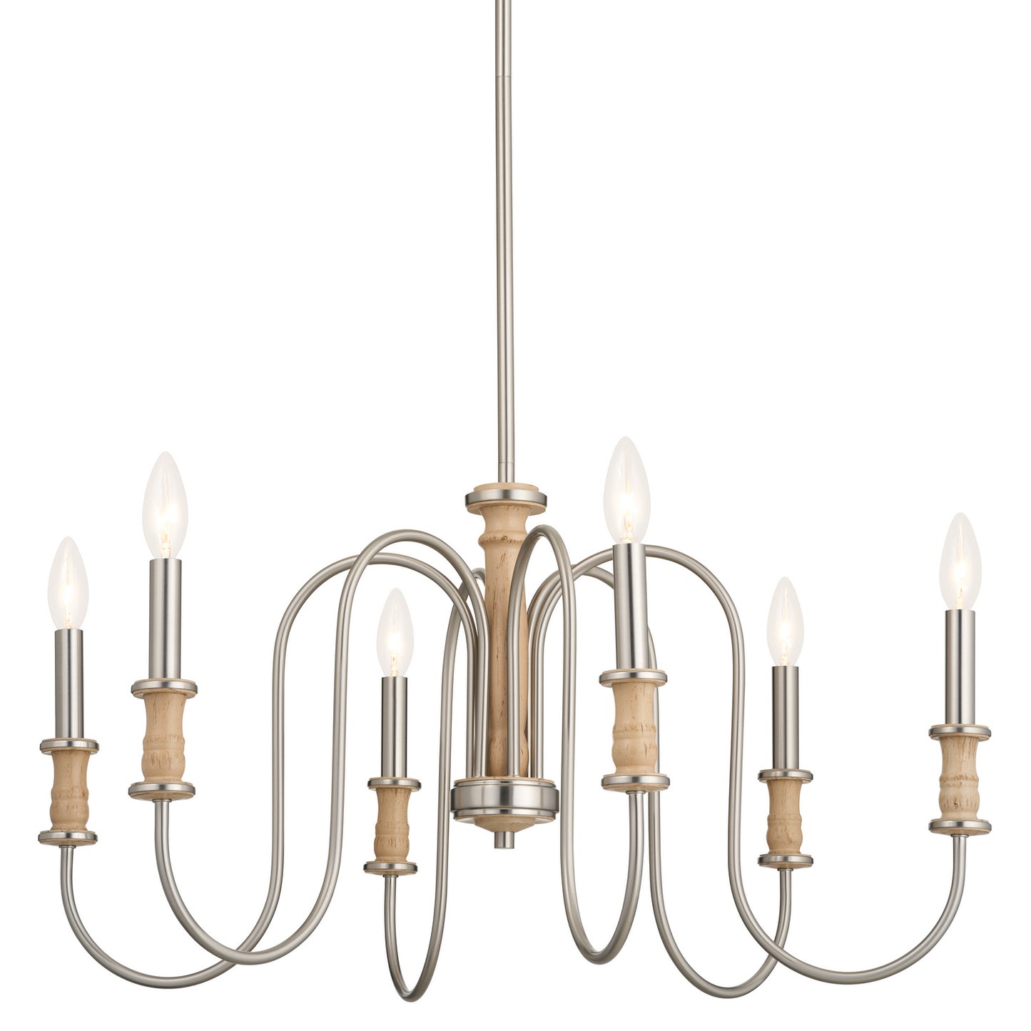 Kichler - 52470NI - Six Light Chandelier - Karthe - Brushed Nickel