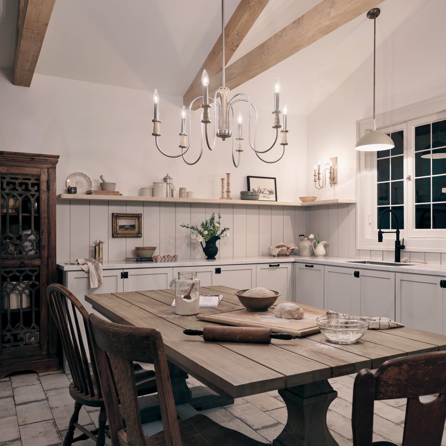 Kichler - 52470NI - Six Light Chandelier - Karthe - Brushed Nickel