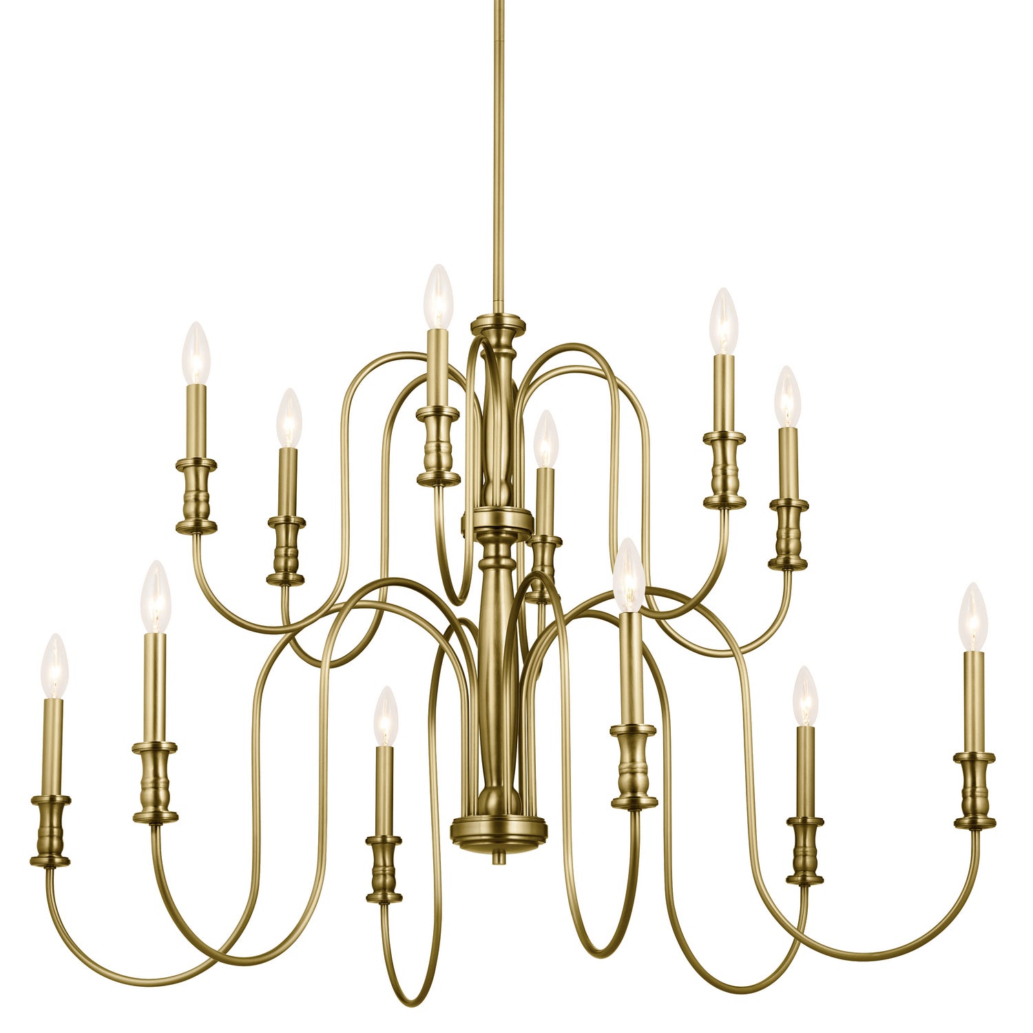 Kichler - 52472NBR - 12 Light Chandelier - Karthe - Natural Brass