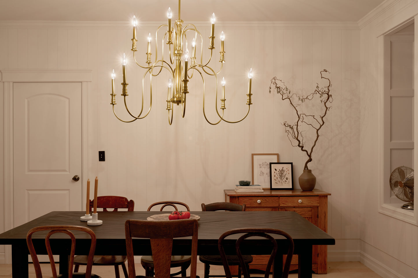 Kichler - 52472NBR - 12 Light Chandelier - Karthe - Natural Brass