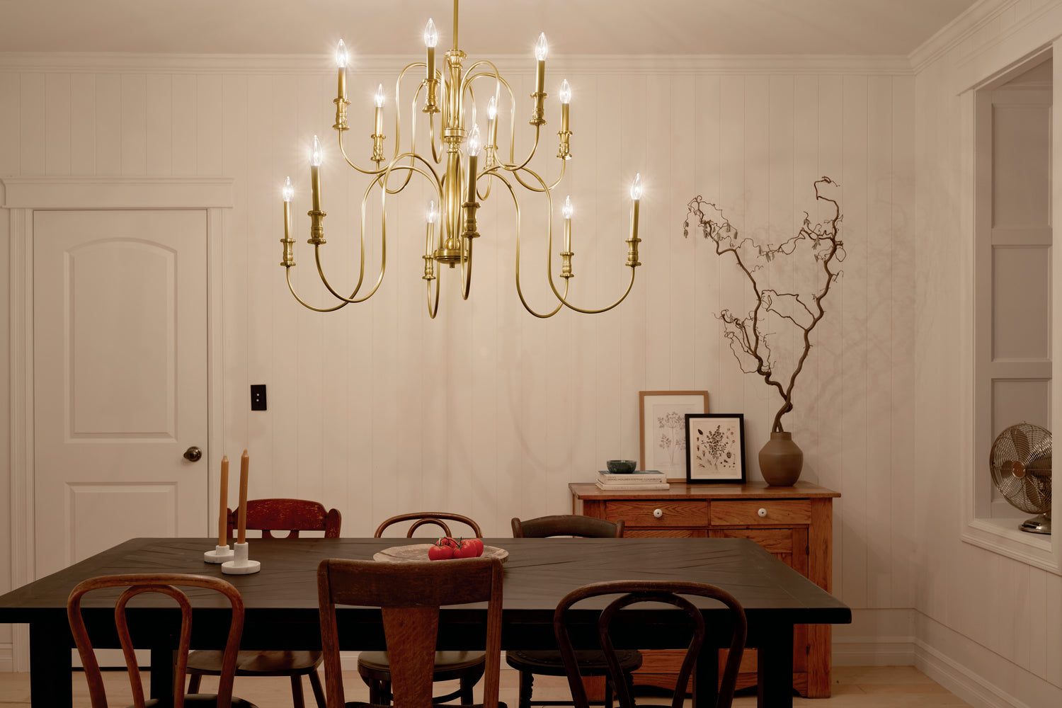 Kichler - 52472NBR - 12 Light Chandelier - Karthe - Natural Brass