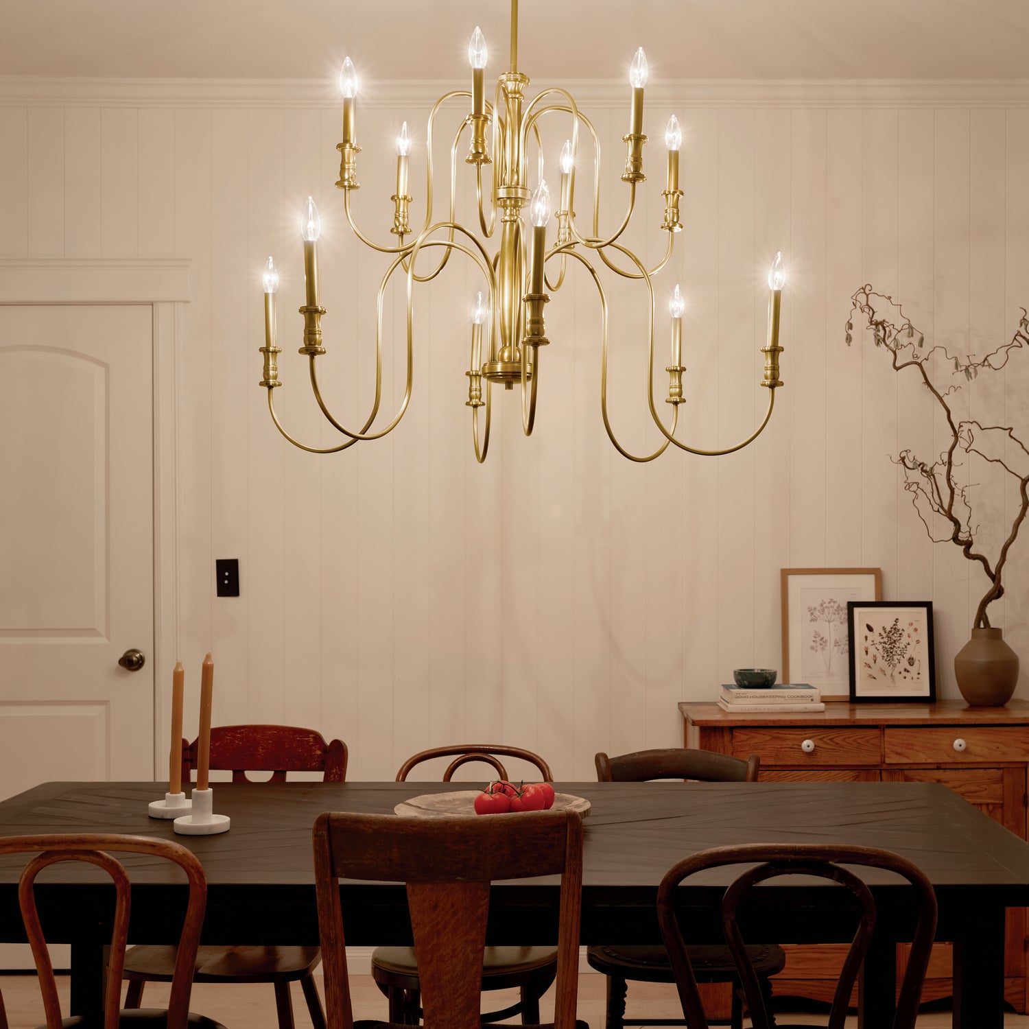 Kichler - 52472NBR - 12 Light Chandelier - Karthe - Natural Brass