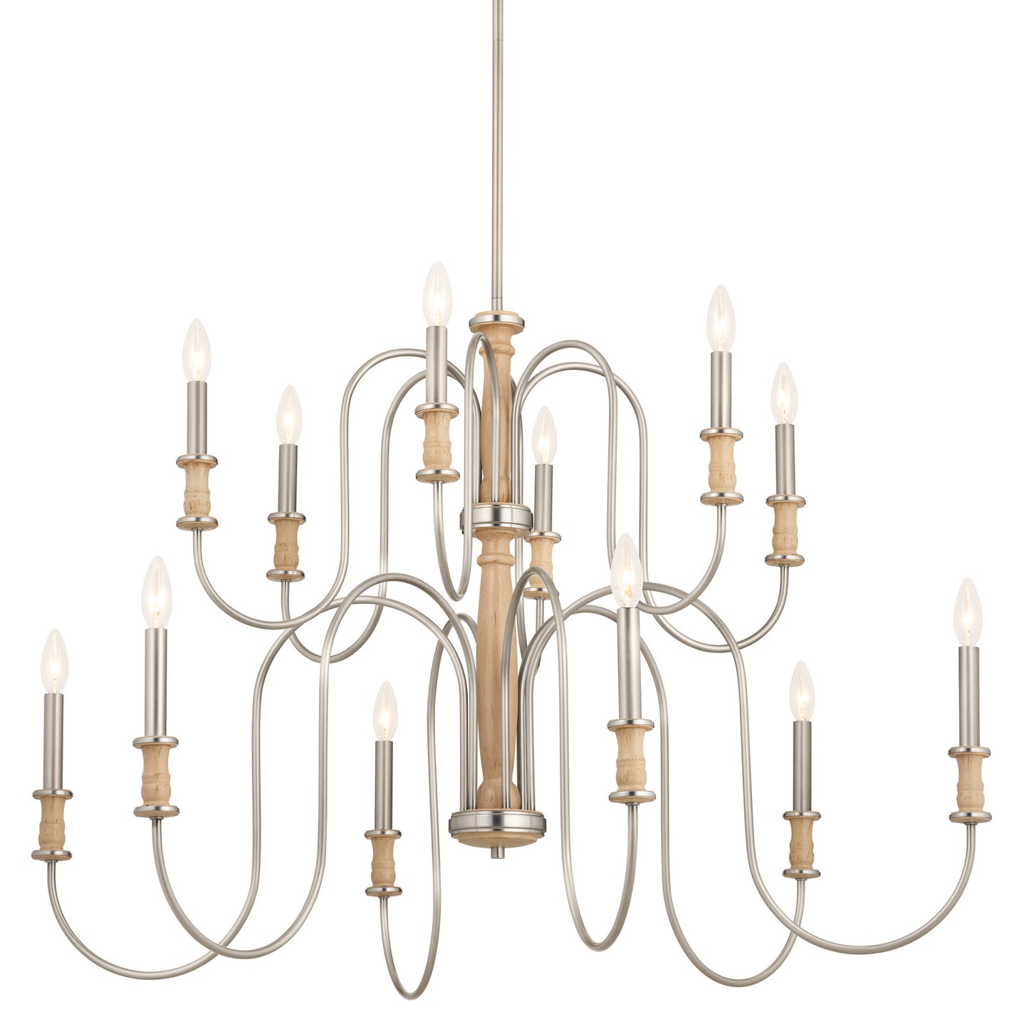 Kichler - 52472NI - 12 Light Chandelier - Karthe - Brushed Nickel