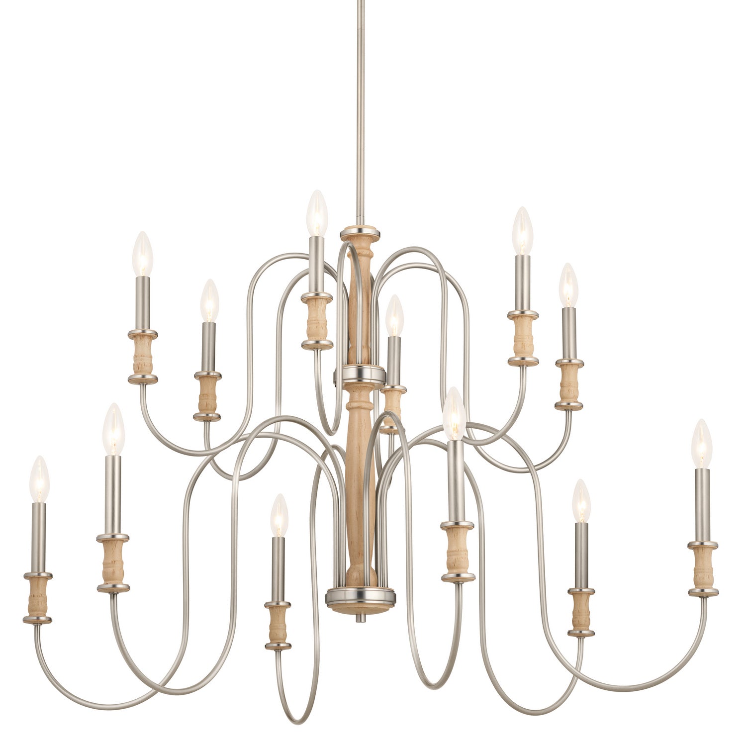Kichler - 52472NI - 12 Light Chandelier - Karthe - Brushed Nickel