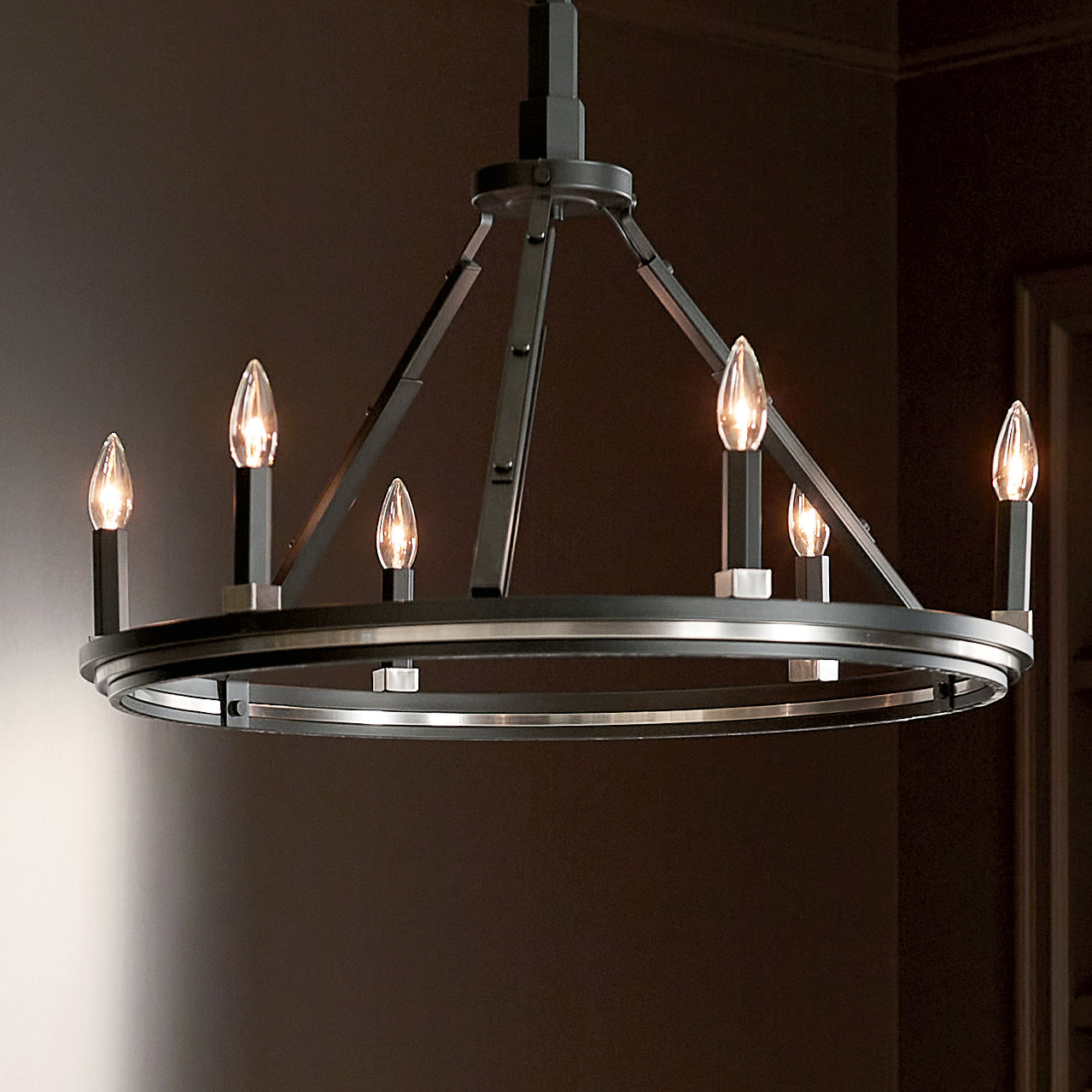 Kichler - 52420BK - Six Light Chandelier - Emmala - Black