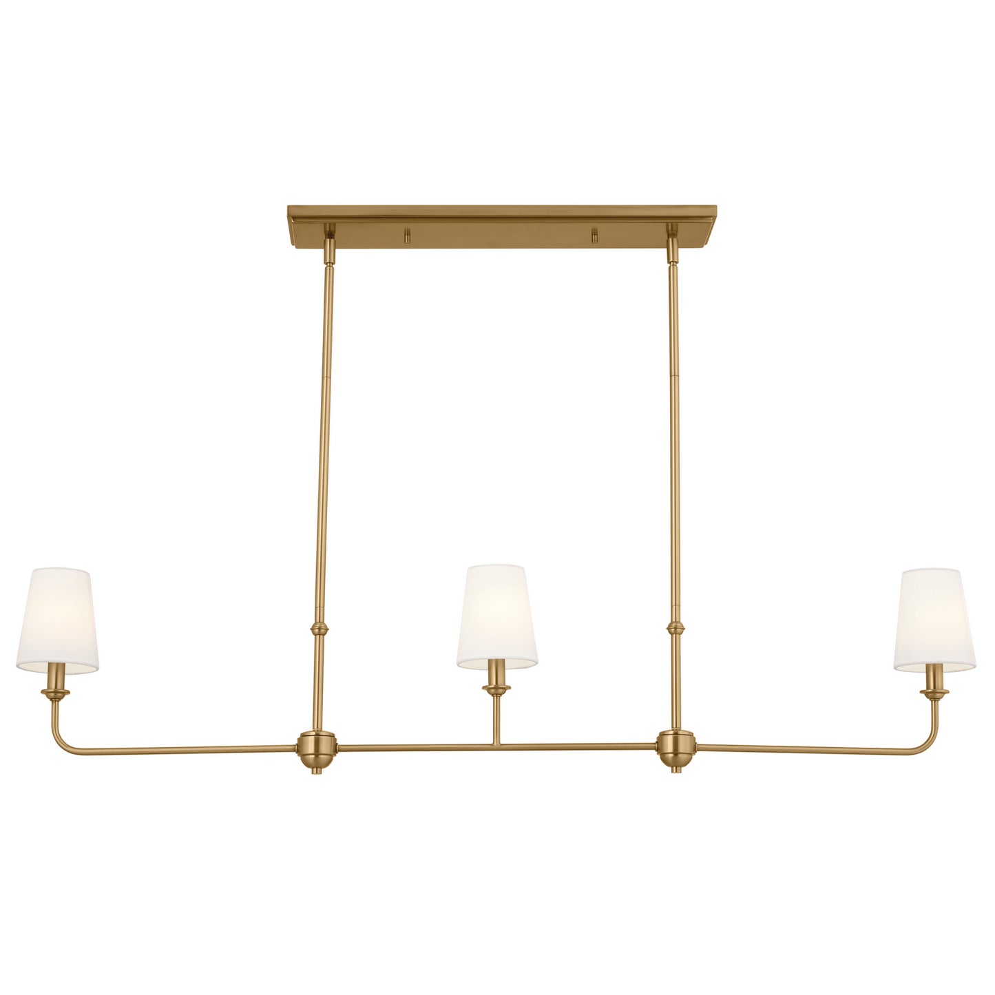 Kichler - 52519BNB - Three Light Linear Chandelier - Pallas - Brushed Natural Brass