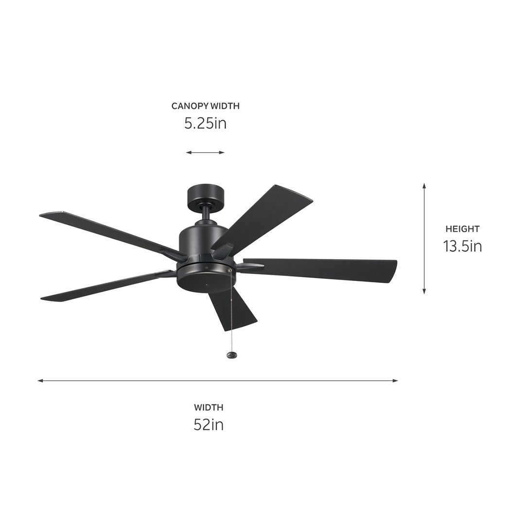 Kichler - 330242SBK - 52"Ceiling Fan - Lucian II - Satin Black