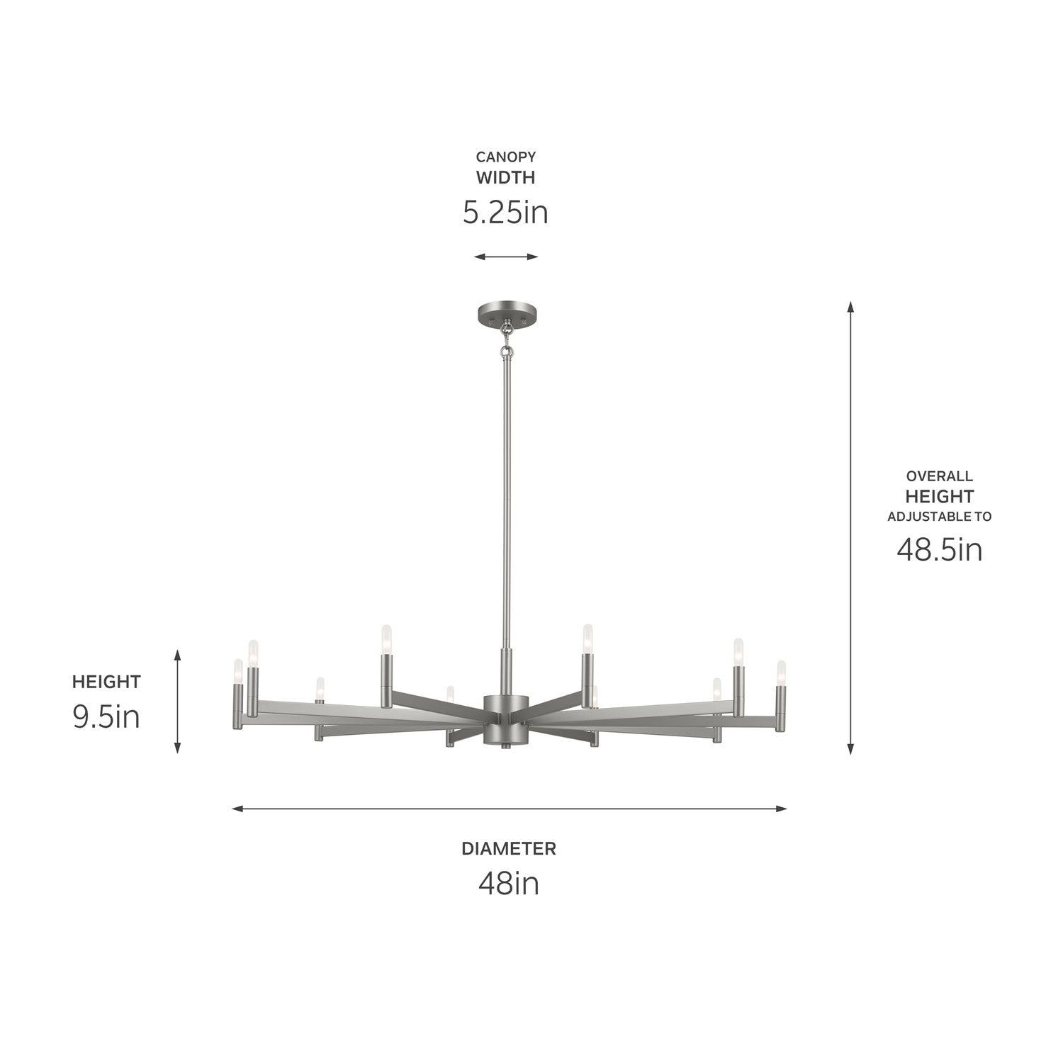 Kichler - 52613SN - Ten Light Chandelier - Erzo - Satin Nickel