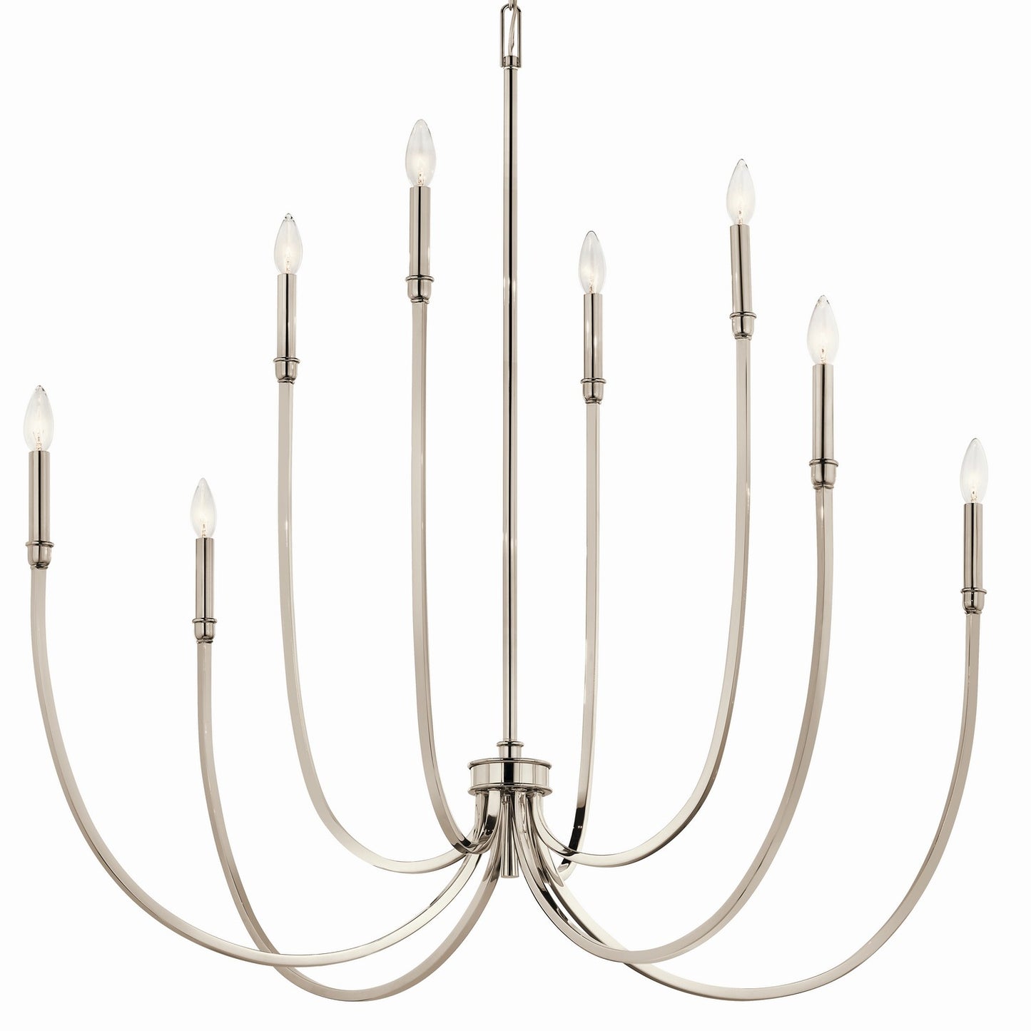 Kichler - 52699PN - Eight Light Foyer Chandelier - Malene - Polished Nickel