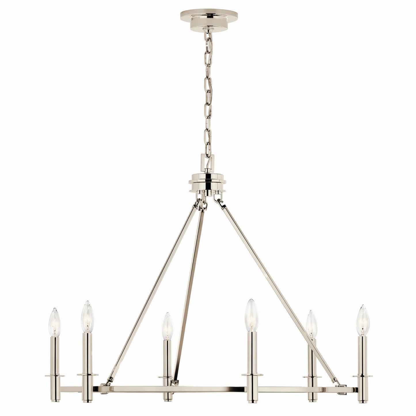 Kichler - 52705PN - Six Light Chandelier - Carrick - Polished Nickel