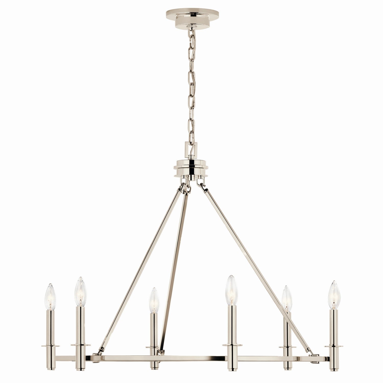 Kichler - 52705PN - Six Light Chandelier - Carrick - Polished Nickel