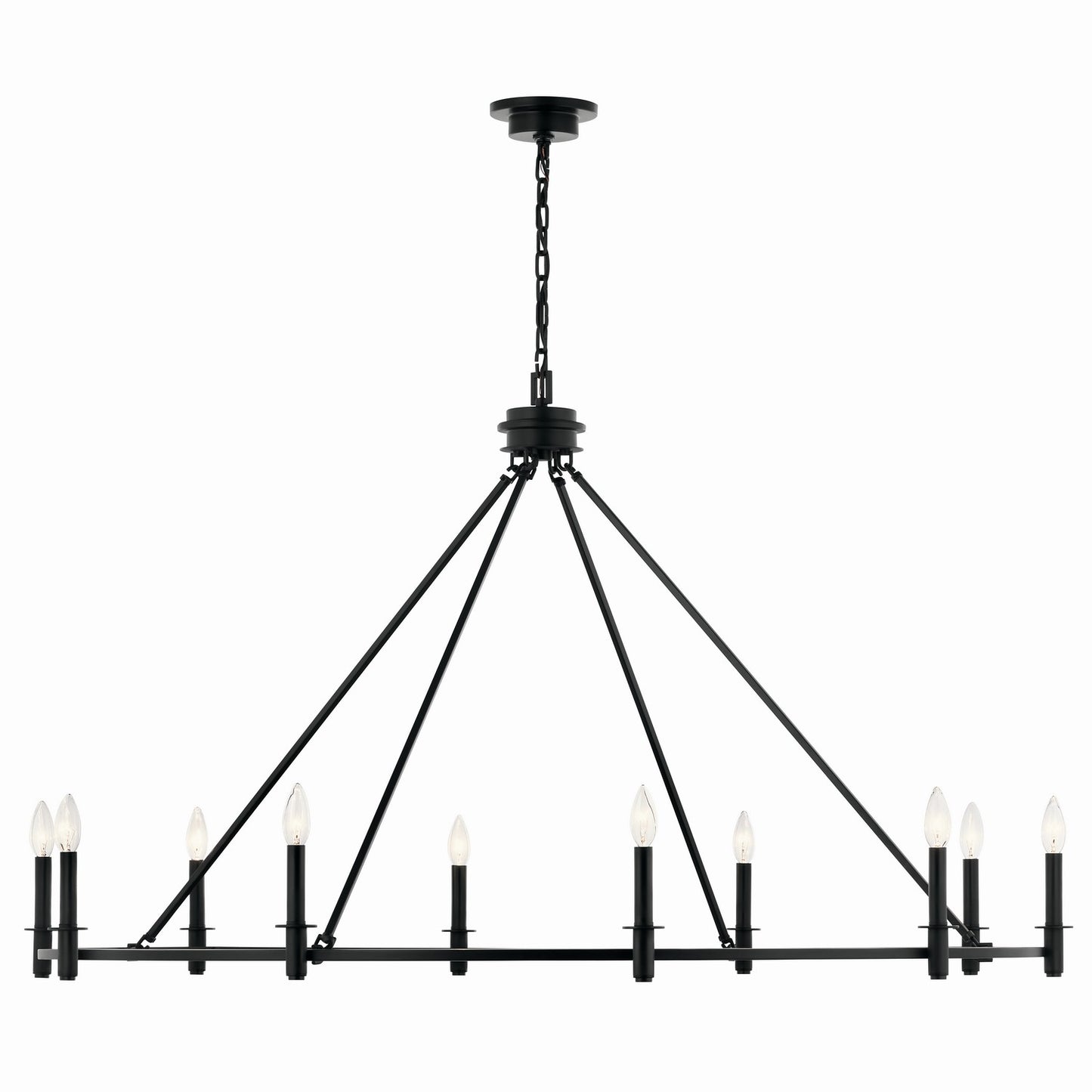 Kichler - 52707BK - Ten Light Chandelier - Carrick - Black