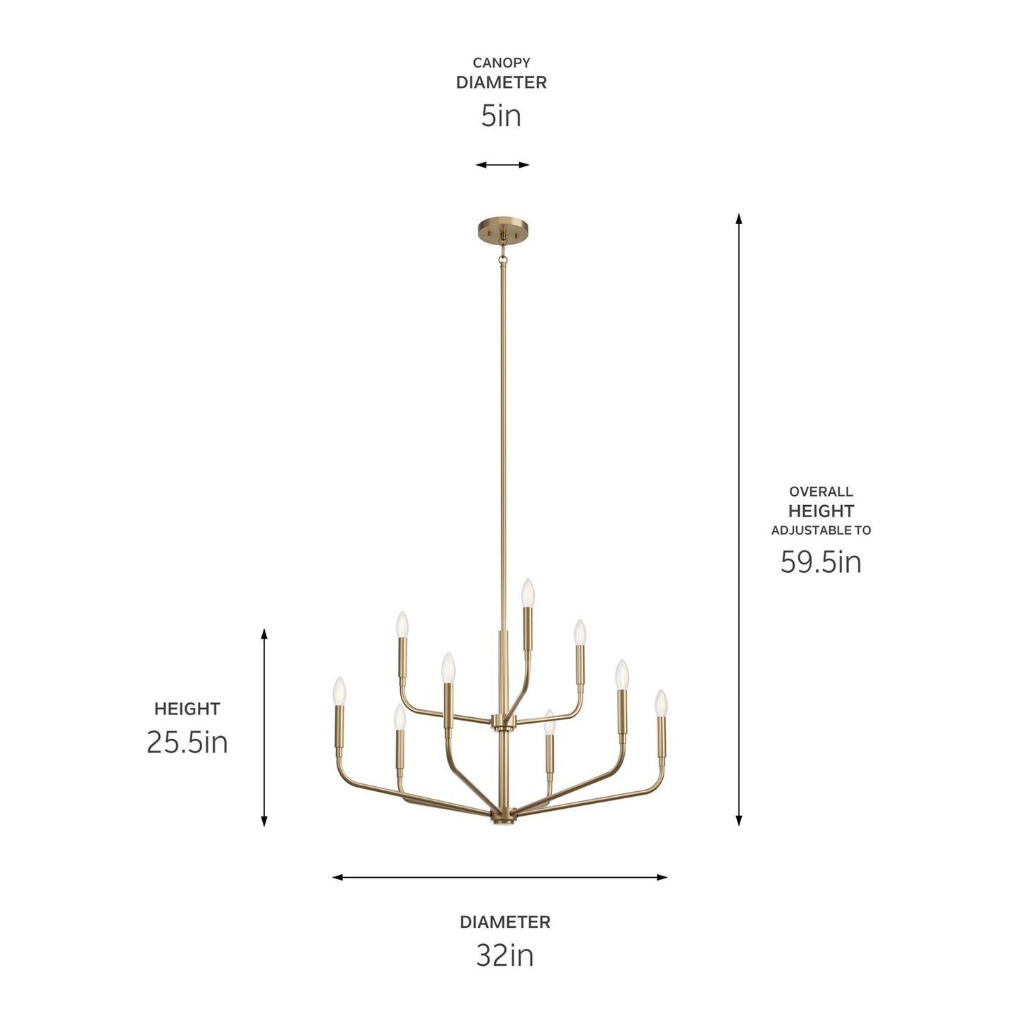 Kichler - 52720CPZ - Nine Light Chandelier - Madden - Champagne Bronze