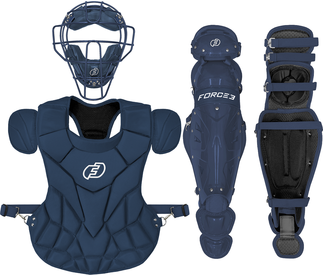Fall Ball Pro Catcher's Set with Traditional Defender Mask Chest Protector and Shin Guards