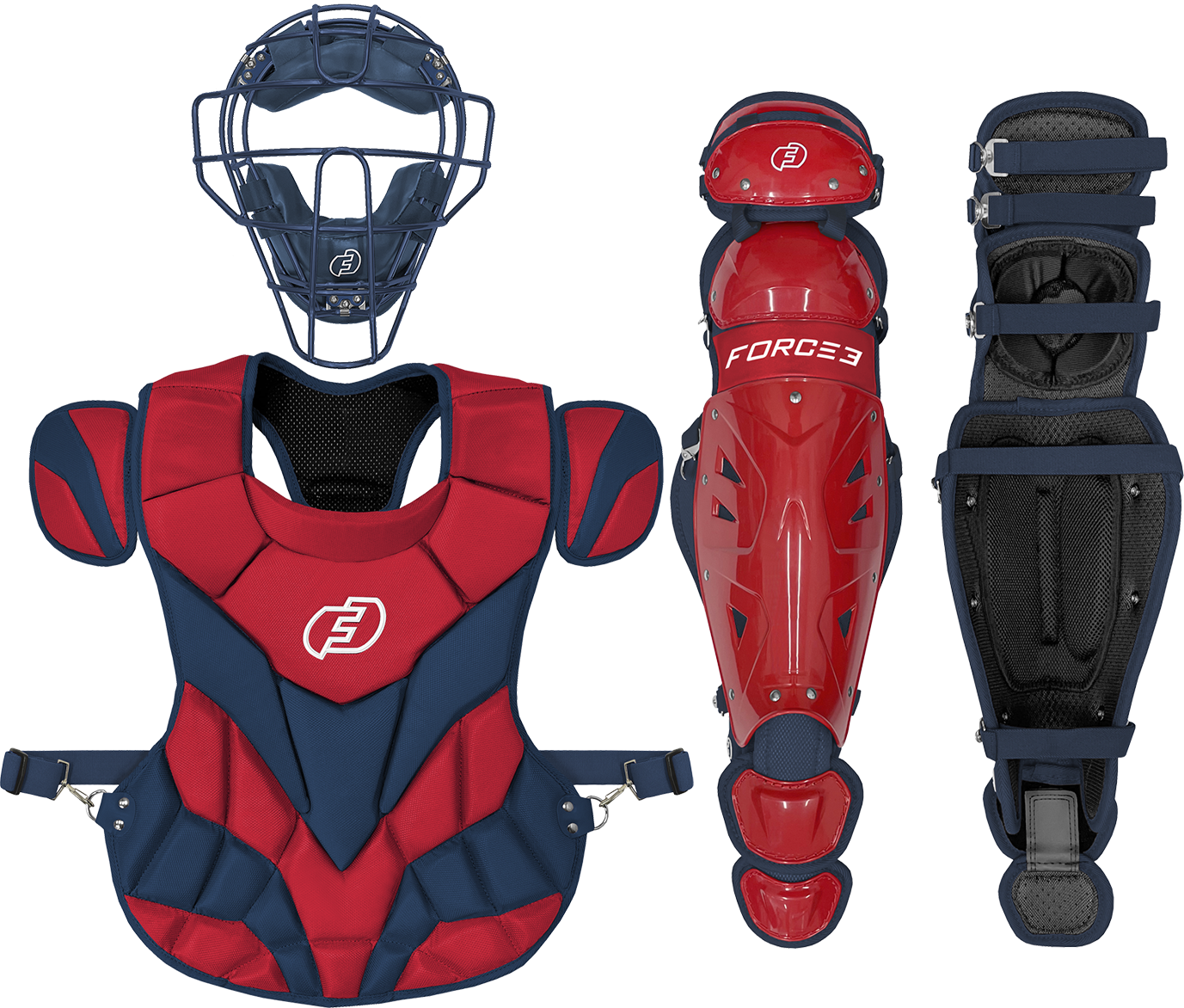 Fall Ball Pro Catcher's Set with Traditional Defender Mask Chest Protector and Shin Guards