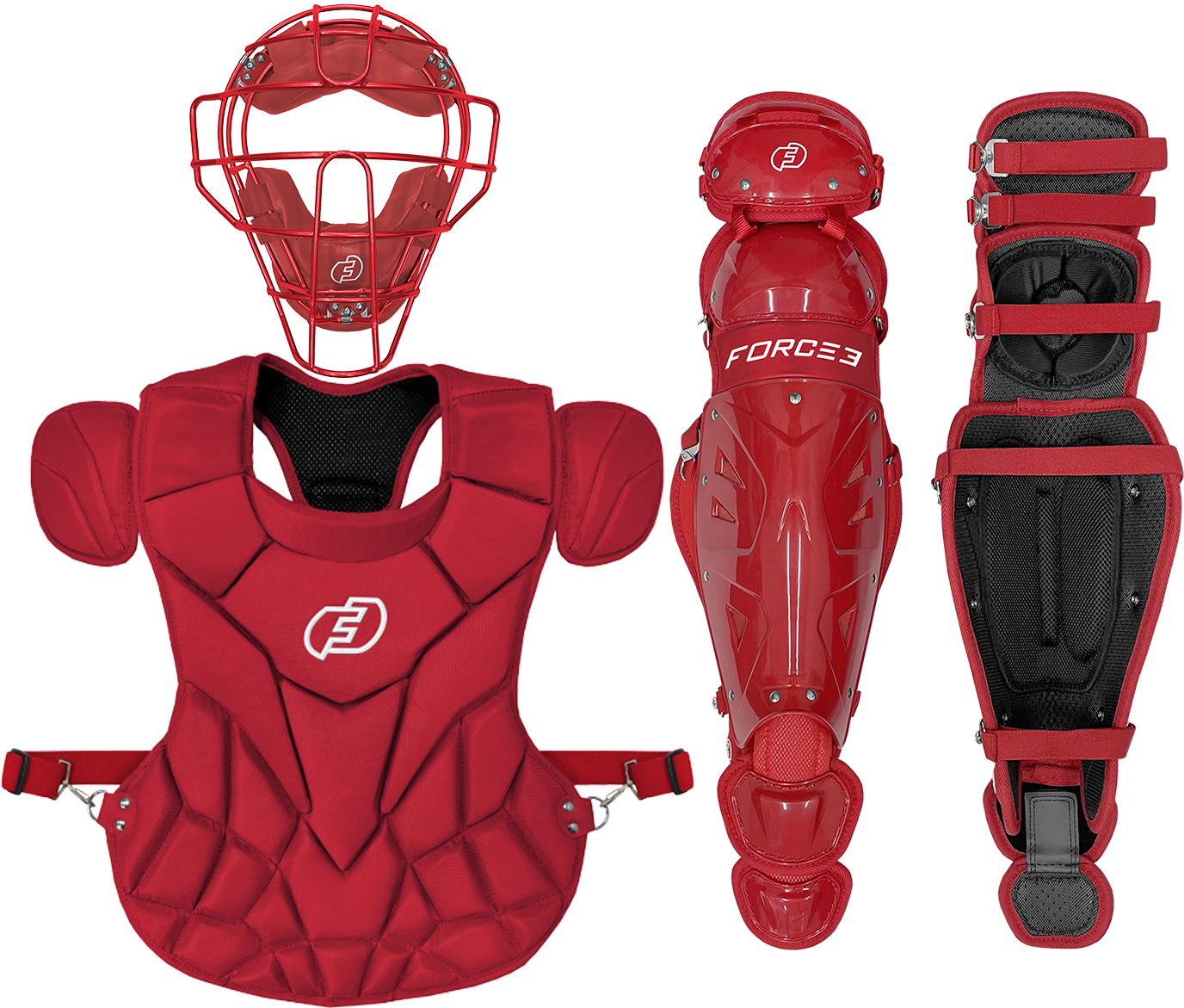 Fall Ball Pro Catcher's Set with Traditional Defender Mask Chest Protector and Shin Guards