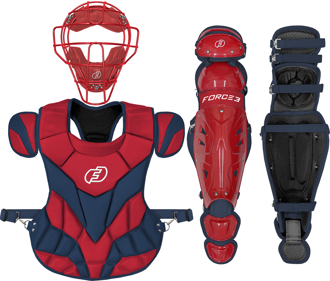 Fall Ball Pro Catcher's Set with Traditional Defender Mask Chest Protector and Shin Guards
