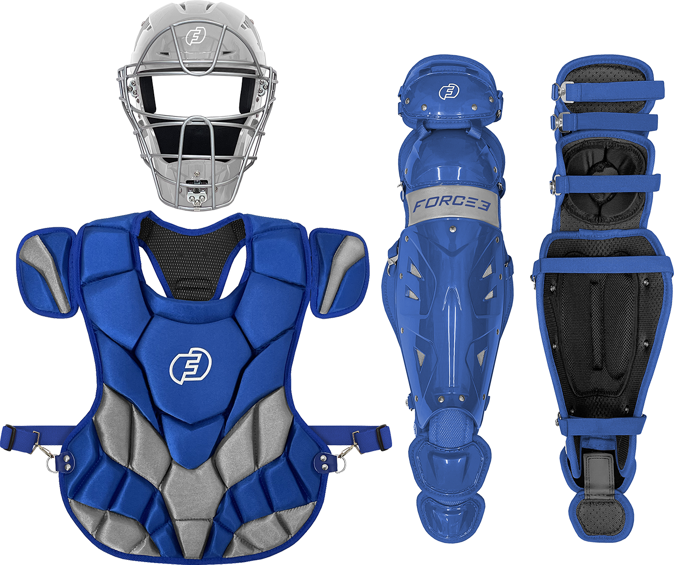 Fall Ball Youth Catcher's Set with Hockey Style Defender Mask, Chest Protector and Shin Guards - Ages 9-12 | Mask and Chest Protector Meets NOCSAE