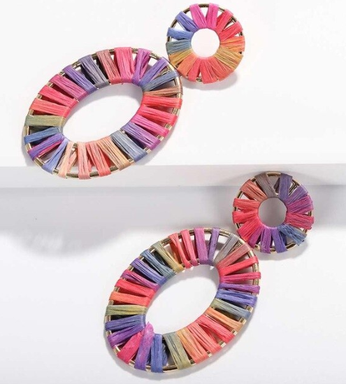 Farah Raffia Statement Earring