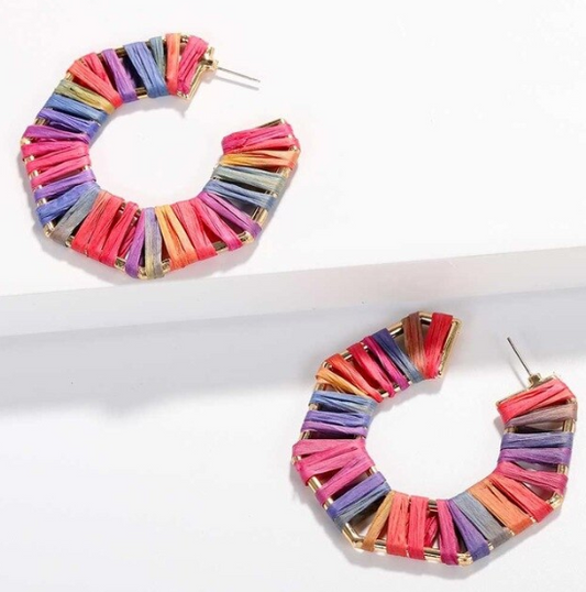 Nadia Raffia Statement Earring