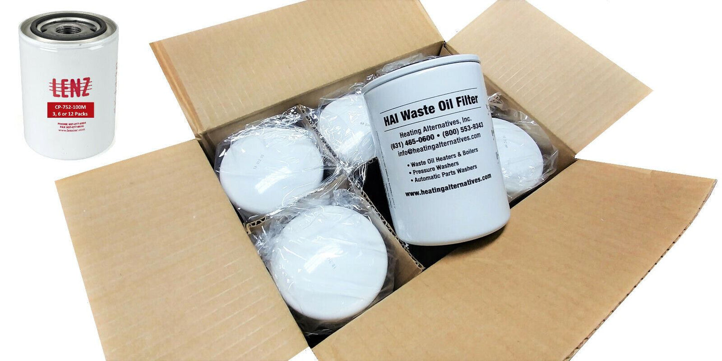 Lenz Spin-On Oil Filter 176535 LenzCP-752-100M Equivalent - "12 Pack" Quantity