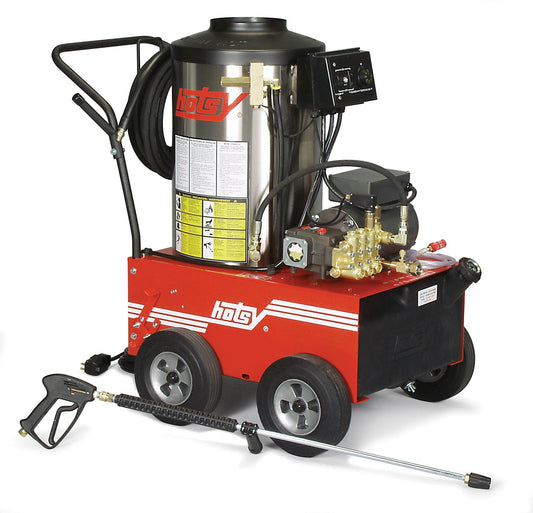 Hotsy® Model 680SS Portable Hot Water Oil-Fired Electric Pressure Washer - 3.0 GPM @ 1000 PSI, 2HP 115V/1PH 20 AMP Baldor® Electric Motor, Hotsy® Crossfire™ Oil Burner, Direct Drive Hotsy® Triplex
