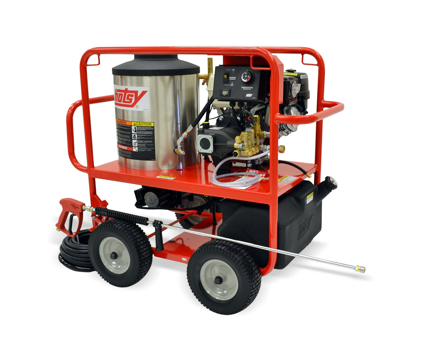 Hotsy® Model 965SS Portable Hot Water Gas Engine Pressure Washer - 3.0 GPM @ 3000 PSI, 9HP (270CC) Honda Gas Engine, 12VDC Hotsy® Crossfire™ Oil Burner, Direct Drive Hotsy® Triplex Pump w/NESTechno