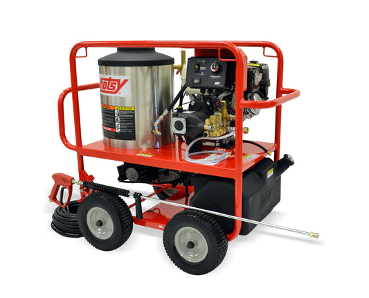 Hotsy® Model 965SS Portable Hot Water Gas Engine Pressure Washer - 3.0 GPM @ 3000 PSI, 9HP (270CC) Honda Gas Engine, 12VDC Hotsy® Crossfire™ Oil Burner, Direct Drive Hotsy® Triplex Pump w/NESTechno