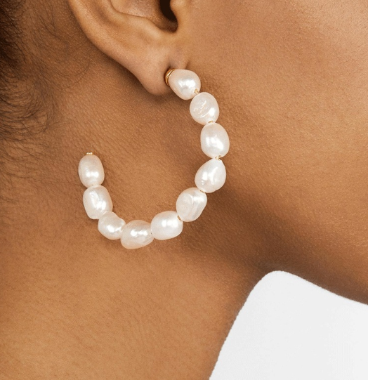 Anya Pearl Hoop  Earring