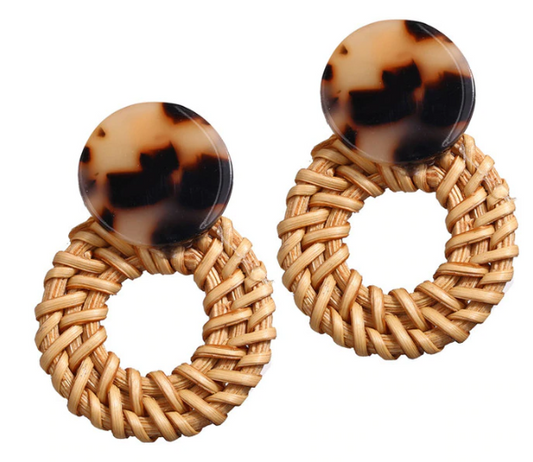 Dahlia Rattan Statement Earring