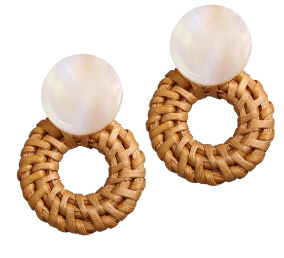 Dahlia Rattan Statement Earring