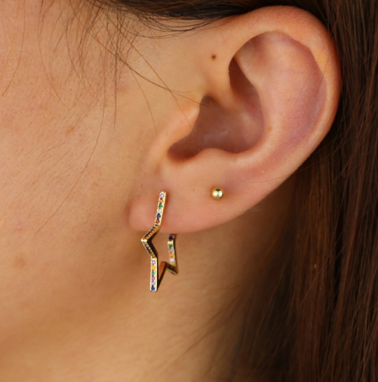 Ella Rainbow Star Earring-925 Sterling Silver