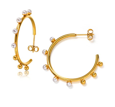 Khaleesi Pearl Hoop Earring